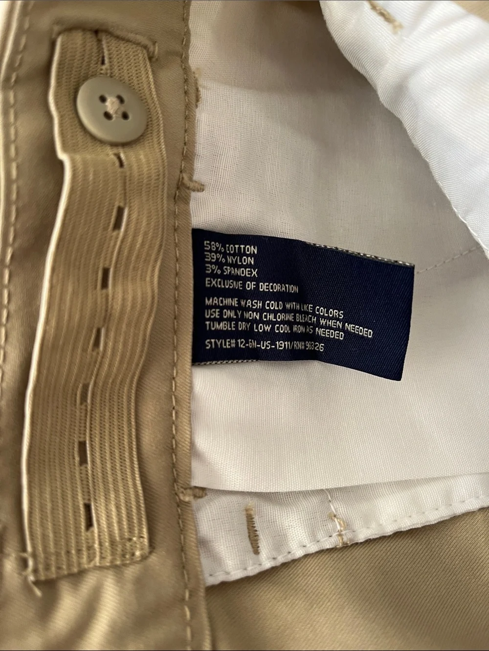Boys U.S. PoloASSN. Khaki Pants Size 18